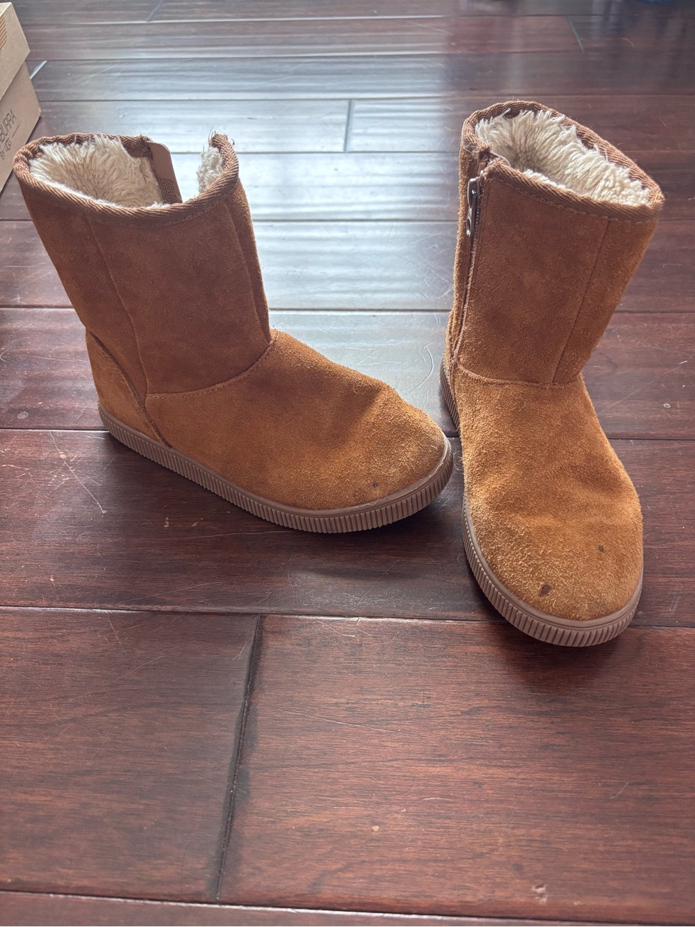 Cat & Jack Kids Suede-Look Faux-Fur Lined Boots in Brown